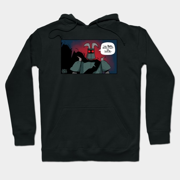 Lord Edgegod - The Real boss-fight is life. Hoodie by Slack Wyrm